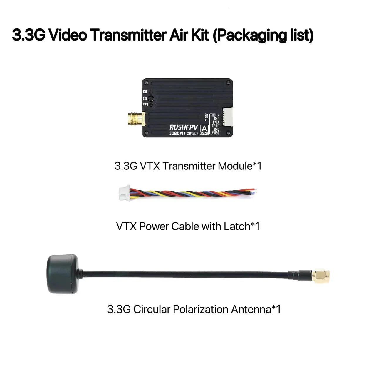 RUSHFPV 3.3G 2W VTX 송신기 FPV 송신 - Fpv Drone Antenna 리뷰 및 가격